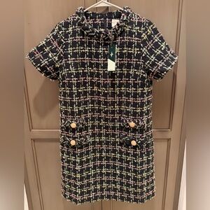 NWT Tuckernuck Jackie Size Small Tweed Plaid Dress - Black, Red , Green and Gold